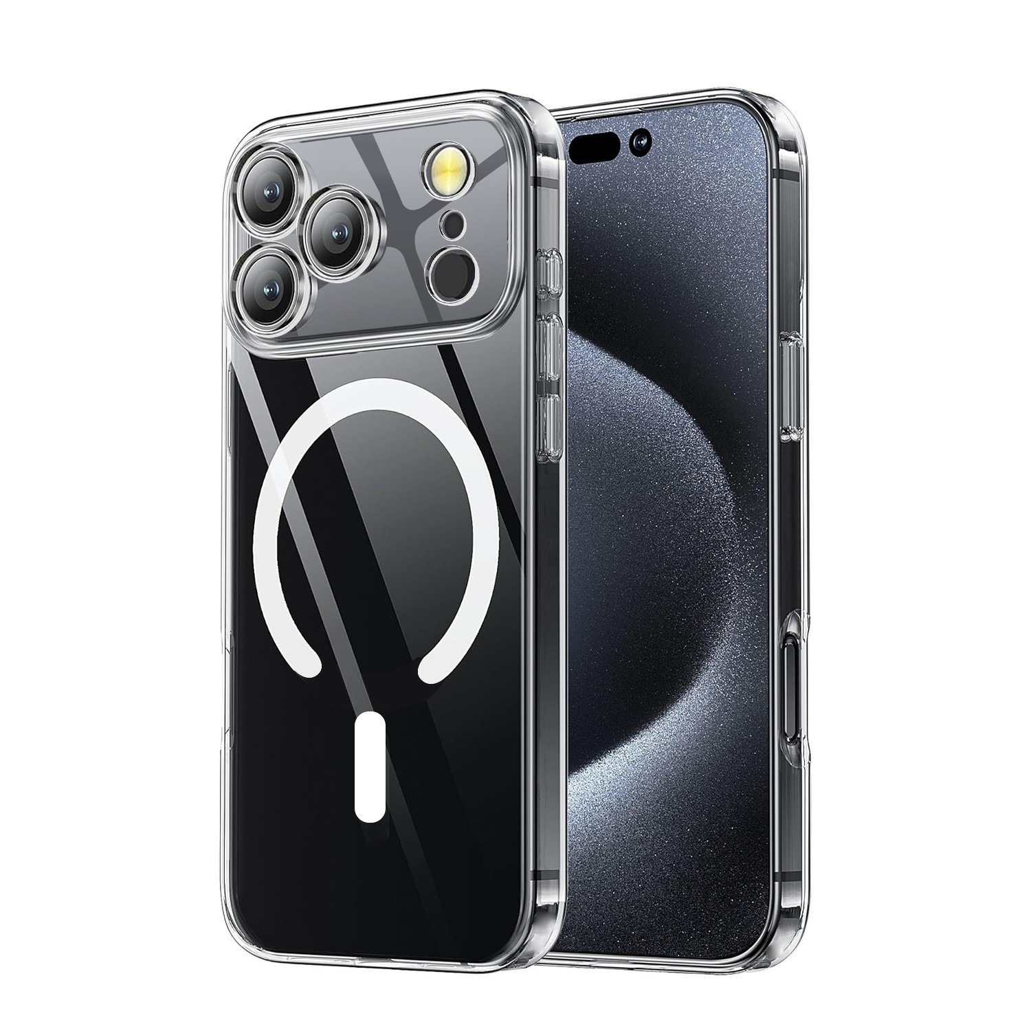 Aplicable iPhone17promax funda transparente a prueba de caídas Apple 17Pro funda para teléfono móvil 16pro todo incluido 16 orificios finos