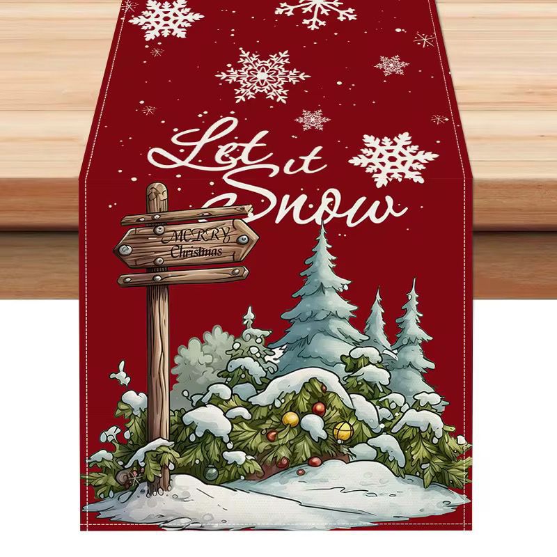 Amazon nueva bandera de mesa de Santa Claus blanca mesa de té de Navidad sala de estar dormitorio mesa de decoración de fondo