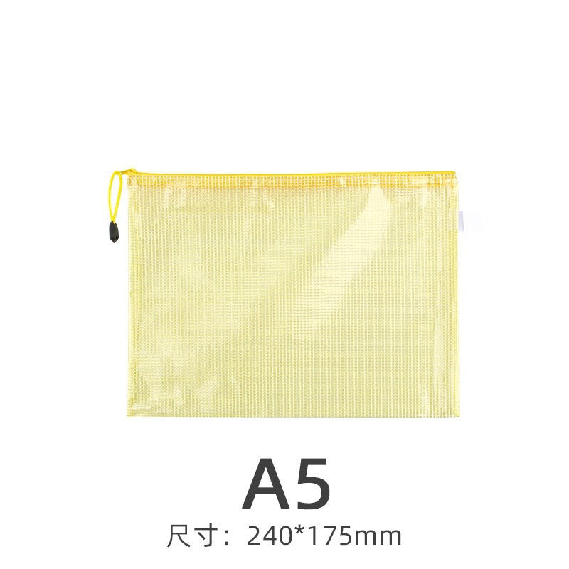 Logo imprimible bolsa de archivo de malla personalizada A4 oficina transparente bolsa de cremallera portátil bolsa de datos de estudiantes al por mayor