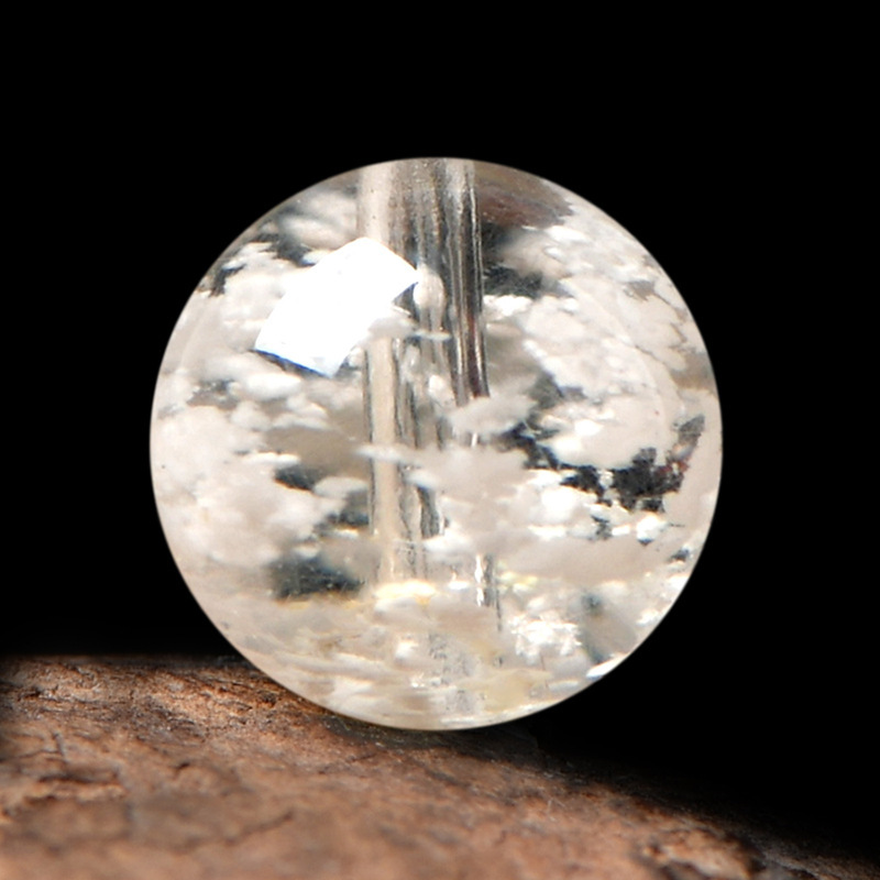 7A Natural Snowflake Phantom Crystal Loose Beads for Attracting Wealth, Single Crystal DIY Loose Beads, Bead String Manufacturer Wholesale Beads
