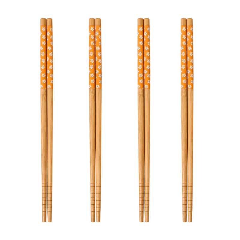 Palillos de bambú de estilo japonés al por mayor 22,5 CM pequeño hilo puntiagudo floral carbonizado palillos en stock puesto grupo compra suministro