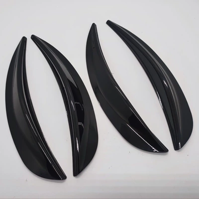 Car wide anti-scratch wheel eyebrow 3D carbon fiber decorative strip three-dimensional outline anti-scratch anti-collision mud blocking modification Universal (Other Car Modifications) - bright-black-4-pieces