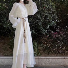 2025 春夏背の高いロング 175 ドレス気質白月光妖精スカートテクスチャードレディスカート