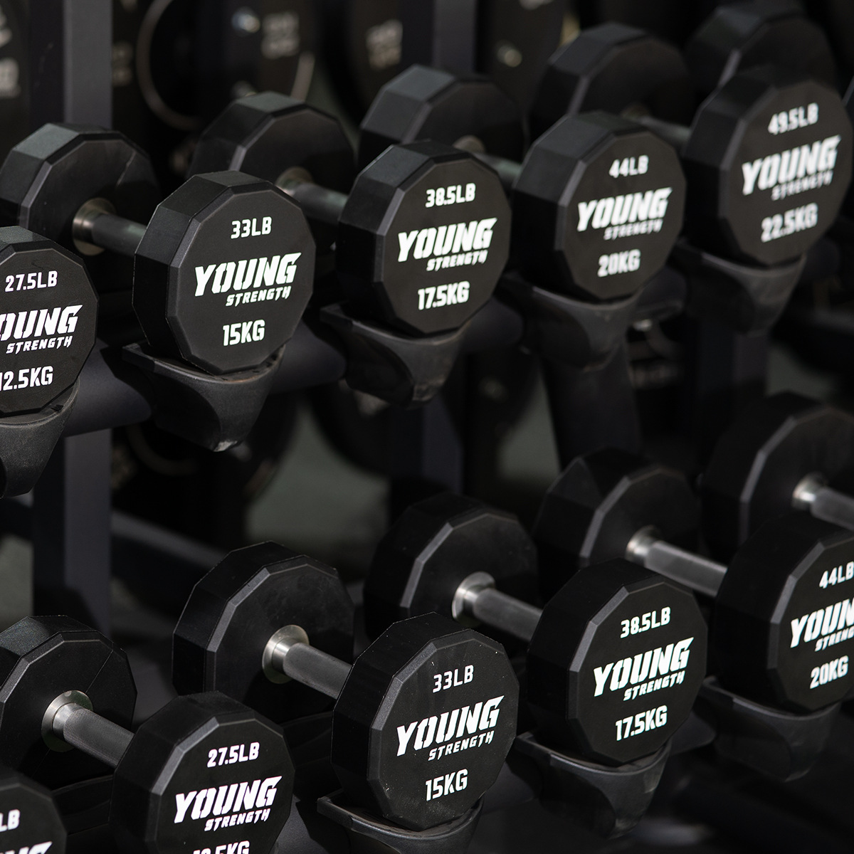 12-Sided Precision Steel Rubber-Coated Dumbbell CPU Polyurethane Fitness Gym Commercial Set Odorless Eco-Friendly Men's Home Use