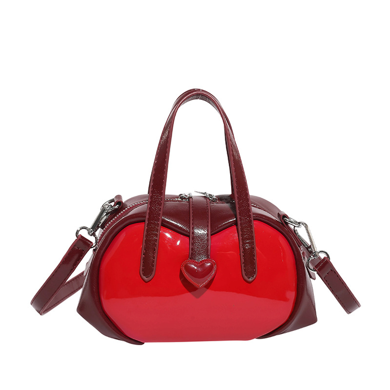 Versión coreana del bolso de nicho 2025 verano nuevo bolso femenino lindo amor bolso de hombro personalidad contraste color bolso de mensajero marea