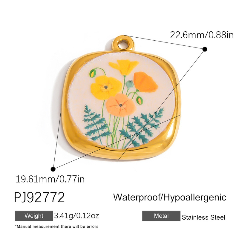 跨境不锈钢饰品配件复古手绘风花朵蜜蜂恶魔之眼海星diy项链挂件|undefined