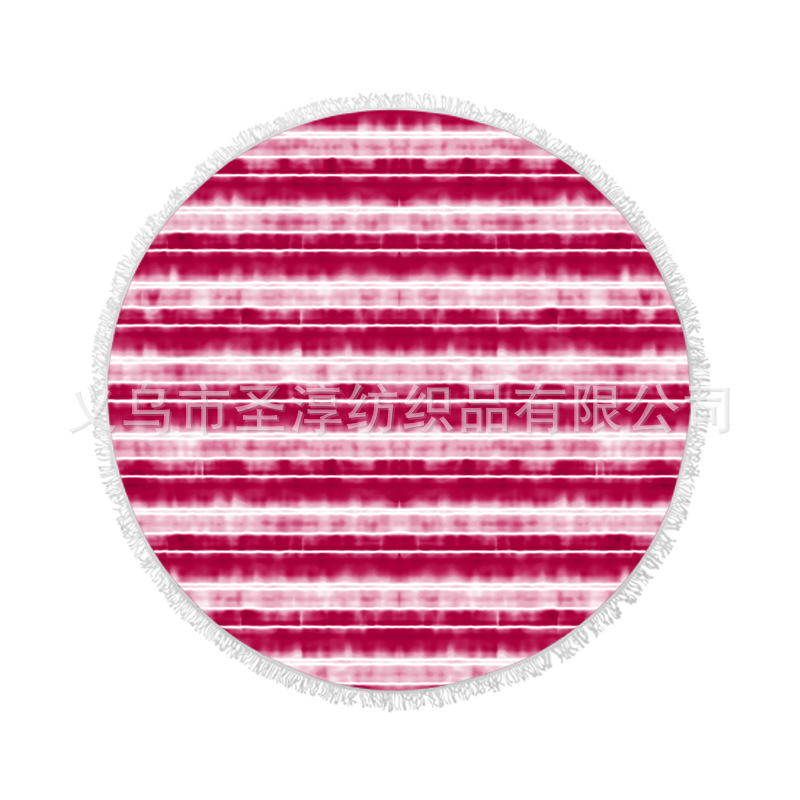 La fibra impresa redonda de la toalla de playa de la fuente directa de la fábrica con las borlas siente suave puede ser arena antiadherente de la playa de la imagen