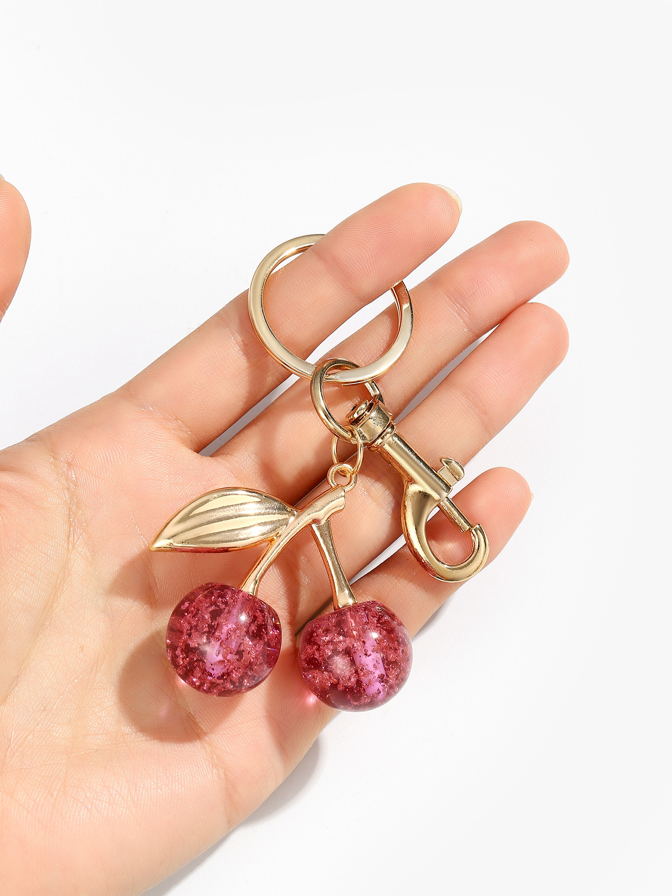 30g Weight Keychain Classification 1 Piece Quantity Casual, Daily Occasion Alloy, Resin Material Cherry Pattern Unisex Gender Sweet Style Sweet Cherry Alloy Resin Unisex Keychain 4