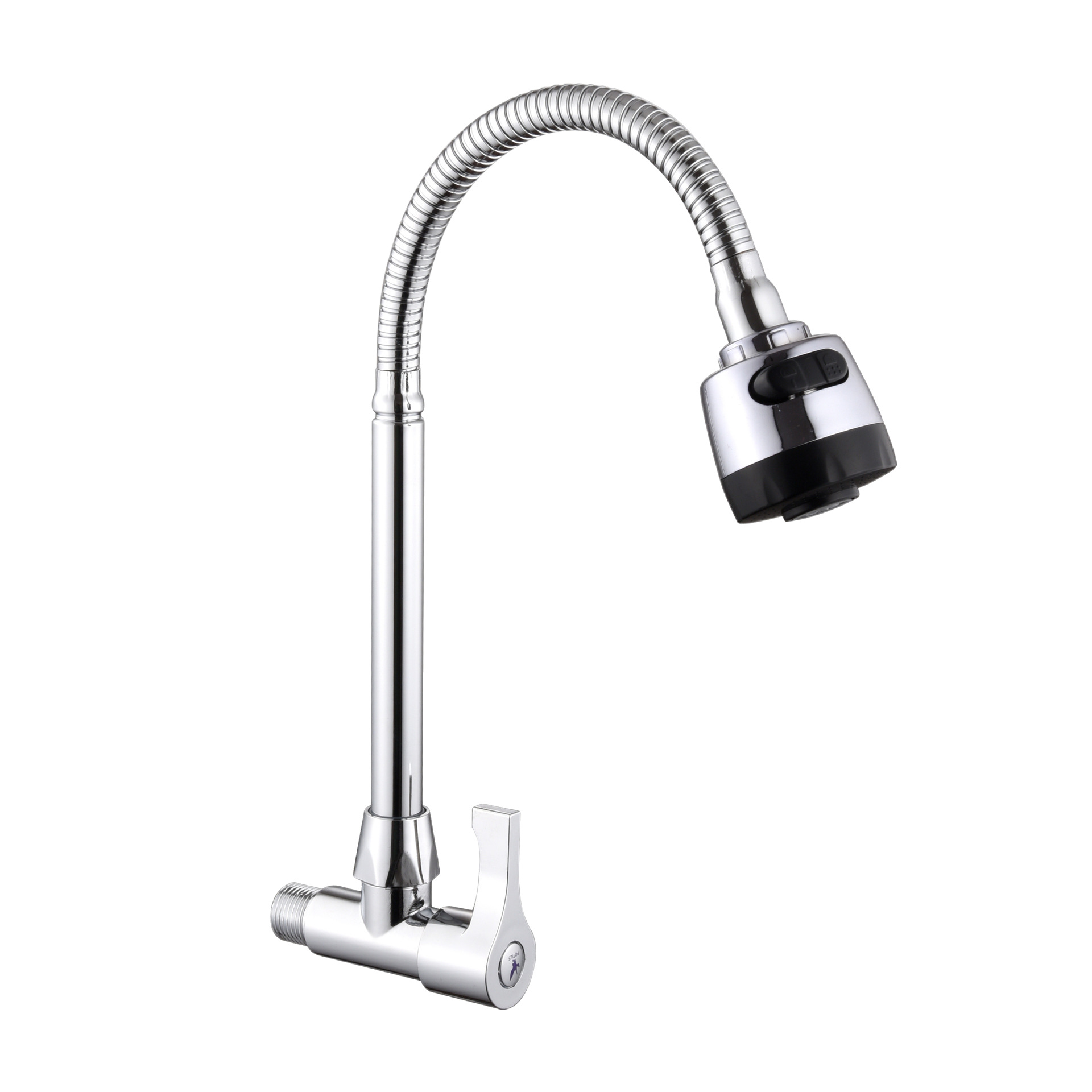 Modelo de comercio exterior, grifo de lavabo de verduras de un solo enfriamiento horizontal de cuerpo redondo, grifo de lavabo de verduras horizontal en la pared, grifo de un solo enfriamiento de 4 puntos