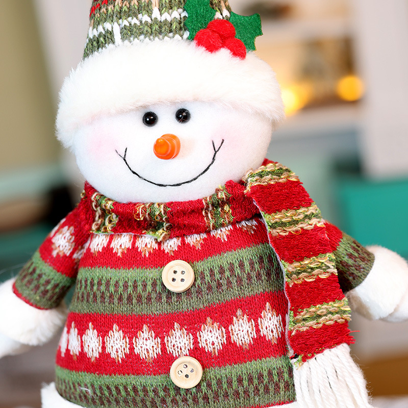 クロスボーダー新しいクリスマス伸縮人形装飾品クリスマスストライプ老人雪だるまヘラジカ装飾品クリスマスギフト|undefined