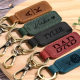Cross-border Hot Sale Personalized Keychain Pendant Men's Father's Day Leather Laser Engraving Keychain Car Keychain