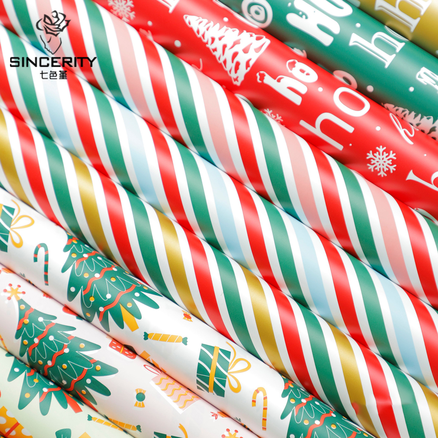 Navidad de siete colores cordier rayas de Nochebuena regalos de Navidad flor embalaje DiDi florista embalaje floral