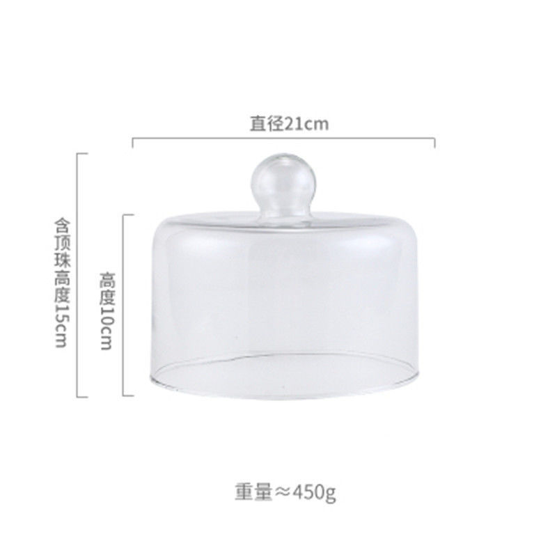 透明玻璃罩果盘下午茶蛋糕罩木质玻璃盖西点托盘盘水果甜点|undefined