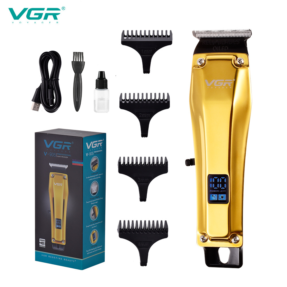 Retro Pompadour Hair Clipper Metal LCD Digital Display USB Rechargeable for Salon And Home Use_voghion.com