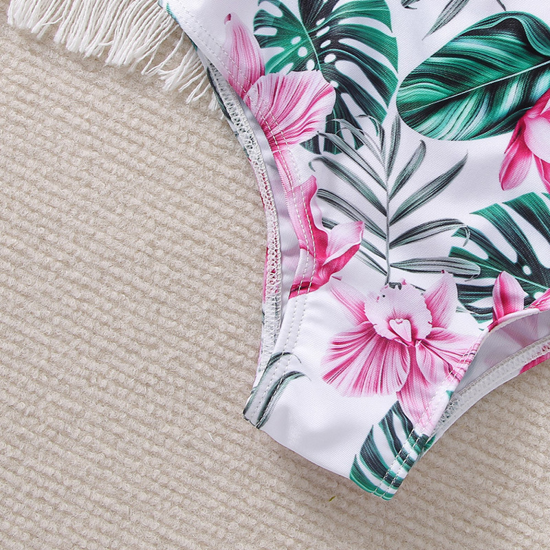 Girlu0027S Tropical Leaf Polyester One Pieces