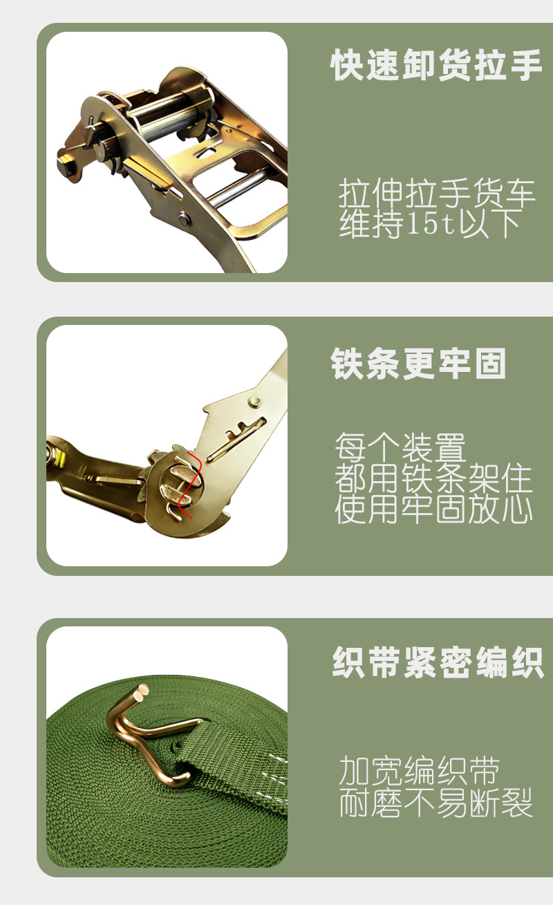 Direct Sales Truck Cargo Lashing Strap Tensioner, Cargo Securing Tightening Strap Fastener, Automotive Thickened Tensioner Rope Tool
