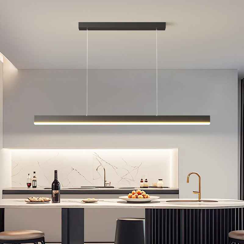 Candelabro de restaurante de una palabra para el hogar moderno y simple, lámpara de mesa de comedor geométrica, restaurante minimalista, salón de té, bar, lámpara larga para hotel