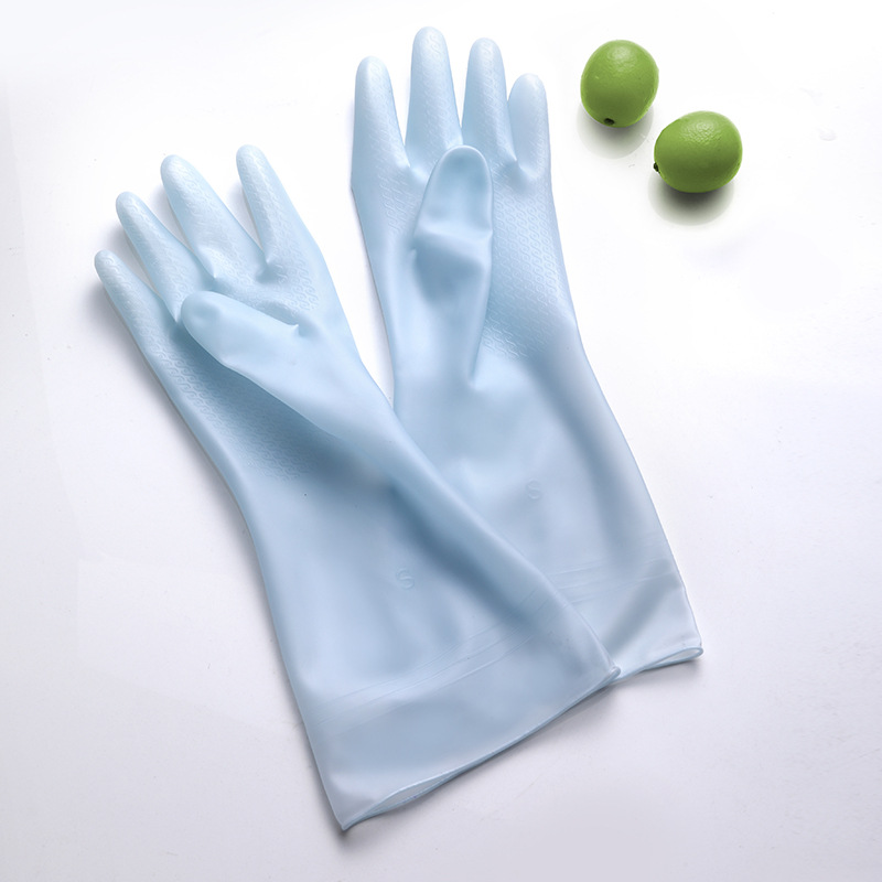 Longs gants de ménage imperméables en caoutchouc pour cuisine_voghion.com