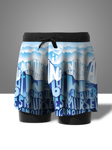 Swim trunks for men, anti-embarrassment, loose, large size, quick-drying swimsuits, men's beach pants for hot springs, double-lined swimming equipment