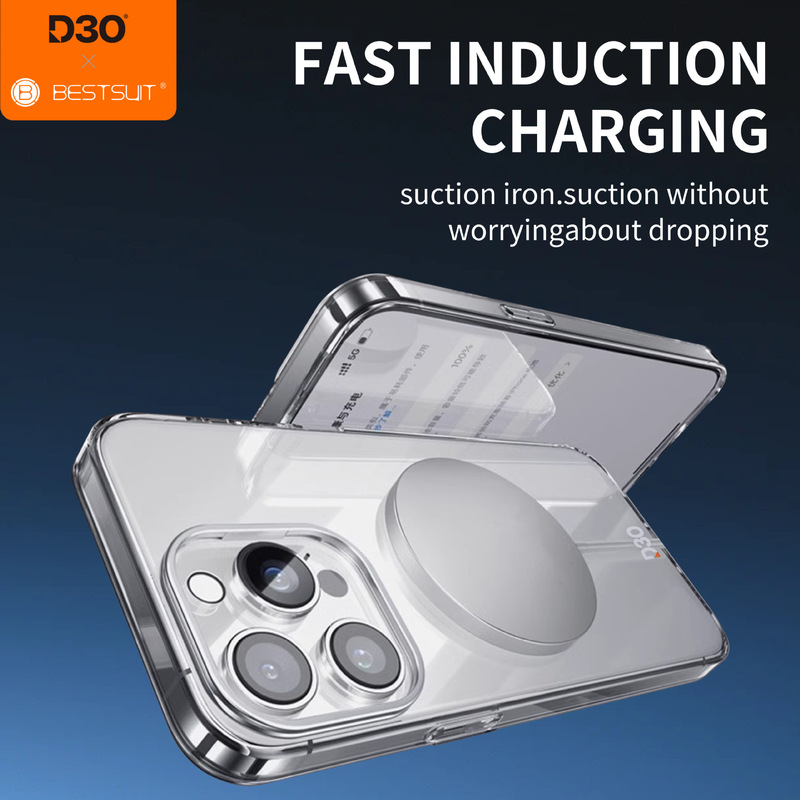 Suitable for Iphone17 Transparent Mobile Phone Case Apple 16Pro One-Piece D30 Ultra-Thin Magnetic Anti-Fall Case