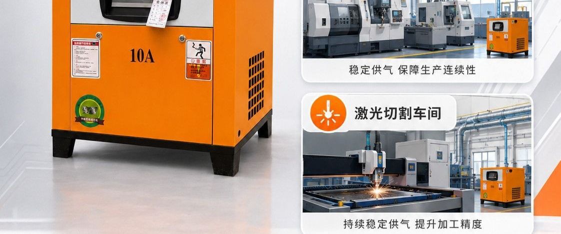 Screw-type air compressor with permanent magnet variable frequency 380V 7.5kW air compressor, air supply equipment supplied directly by the manufacturer