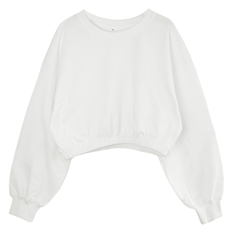 2024 otoño e invierno marca de moda americana algodón corto suéter de cuello redondo mujeres europeas y americanas tops de chicas calientes ombligo ropa deportiva de fitness