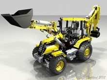 国产积木 兼容乐高 科技工程车双头铲车MOC-0247电动遥控拼装玩具