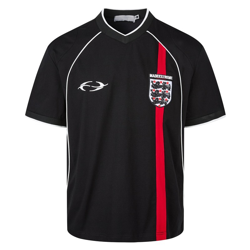 MADEEXTREME x England Retro Red Stripe Football Jersey Black