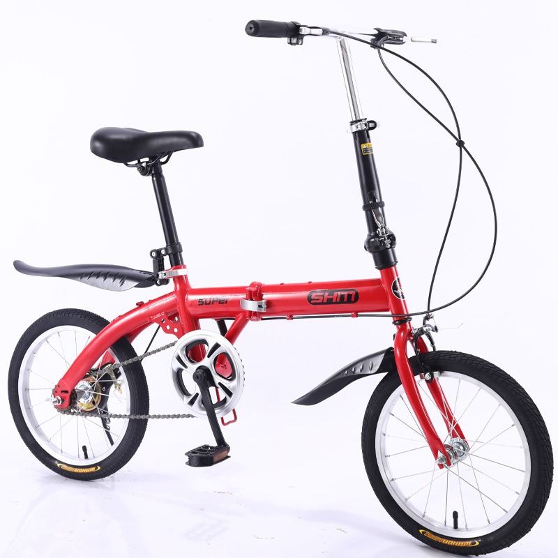 Bicicleta plegable para mujer, bicicleta portátil ligera, mini bicicleta de ruedas pequeñas de 16 pulgadas con doble plegado para estudiantes, venta al por mayor de fábrica