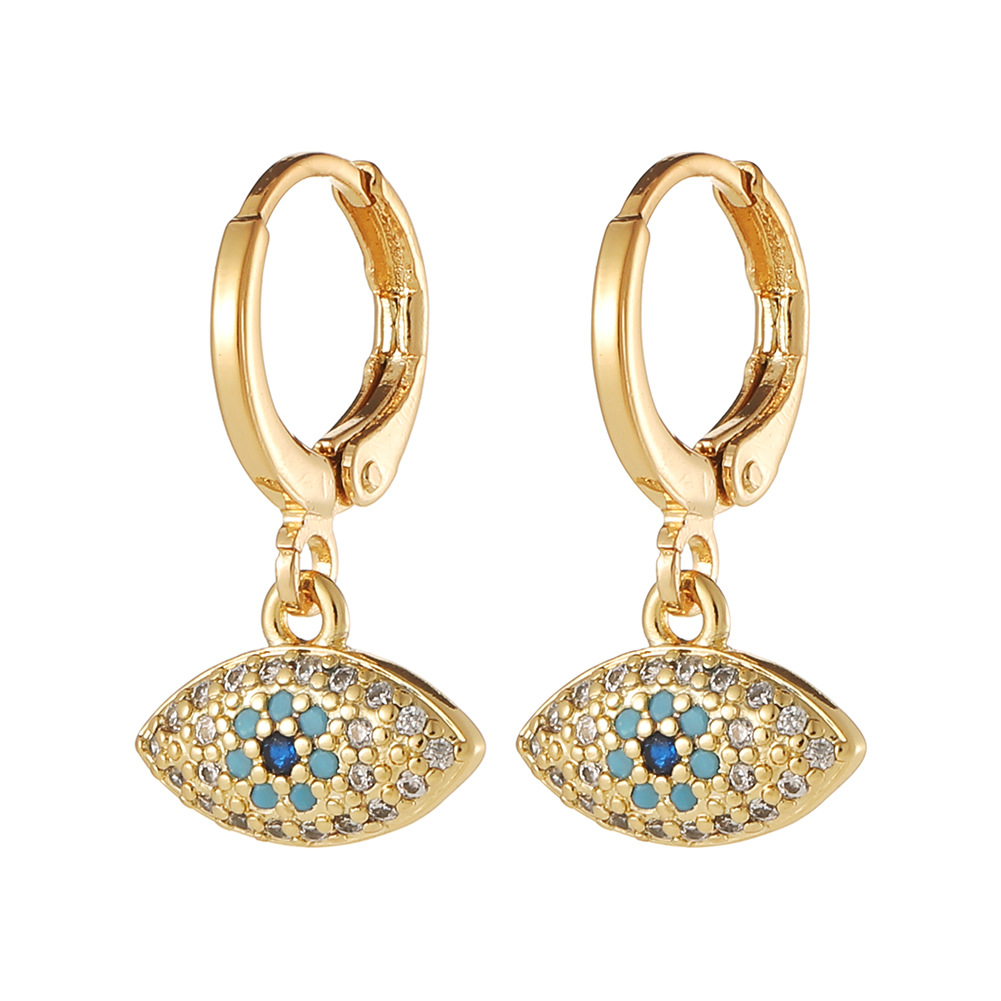 4g Weight Zircon Inlay Material Drop Earrings Classification Daily Occasion Copper Material Devil'S Eye, Moon, Fish Bone Pattern Women'S Gender Inlay Design Fashion Style Fashion Devil's Eye Moon Fish Bone Copper Drop Earrings Inlay Zircon Copper Earrings 14