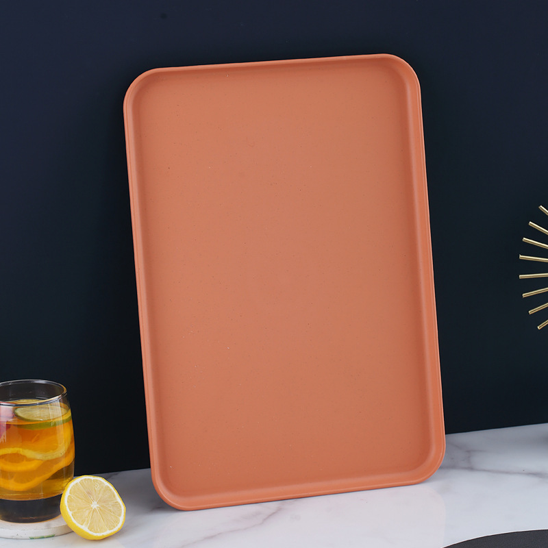 Paja DE TRIGO nórdico hogar bandeja rectangular bandeja de almacenamiento de taza de agua bandeja de Internet celebridad bandeja de fruta resistente a la gota image 14