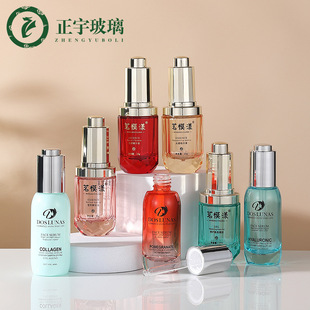 Guangzhou in stock New 30ml50ml Press Dropper Bottle Thick Bottom Essence Bottled Camellia Oil Glass Bottle