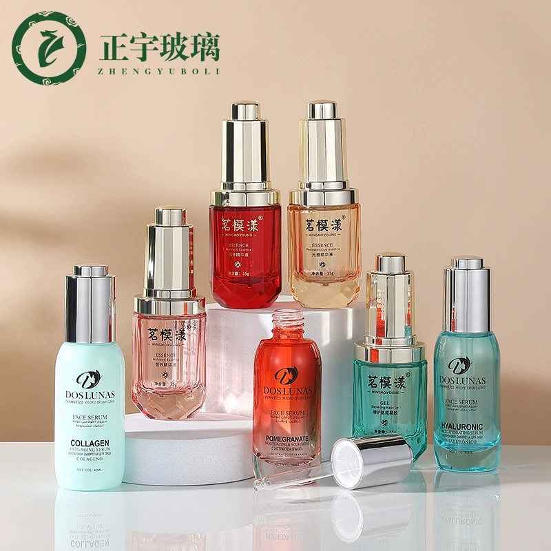 Гуанчжоу Спот новый 30 ml50 ml пресс-капельница бутылка с толстым дном эссит бутылка с маслом камелии стеклянная бутылка