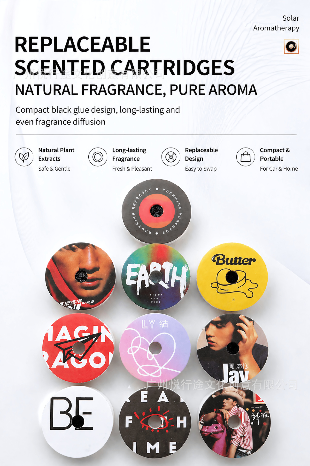 Cross-border best-selling car perfume, piano record player car air freshener, car air conditioning vent air freshener wholesale