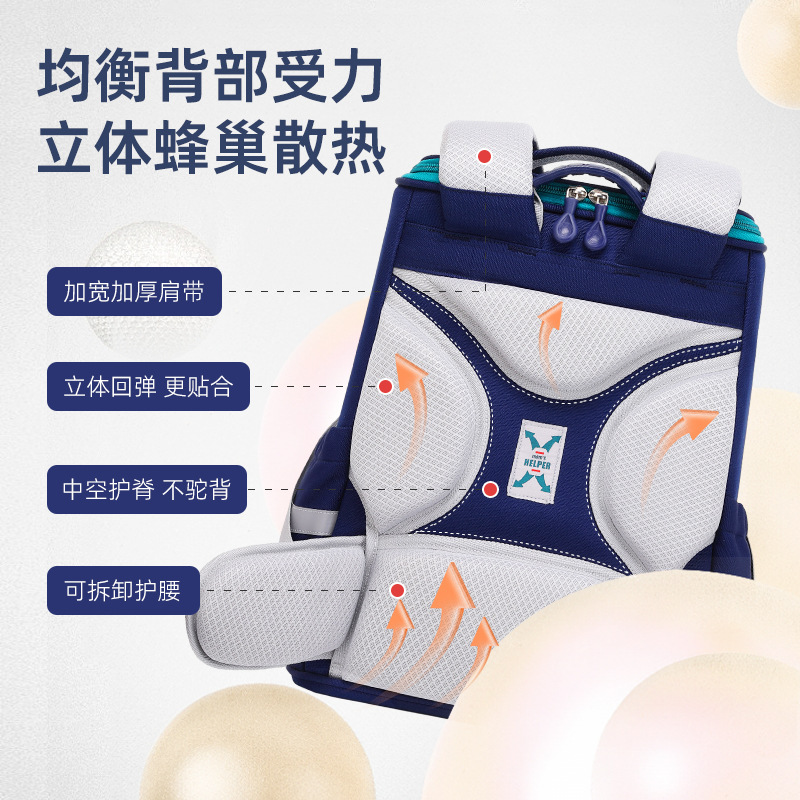 Escuela Primaria para niños mochila Grado 3-6 protección de la columna vertebral protección de la cintura mochila impermeable de gran capacidad Oxford sándwich hombres y mujeres