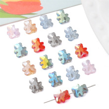 8x10mm小熊玻璃镀彩珠手工DIY项链手链配件串珠水晶珠装饰品材料