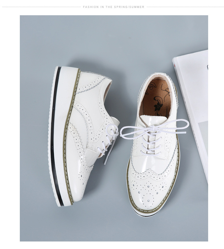 Damen Herren Stiefel Lackleder Runde Zehen Wingtip Büroschuhe Schuhe_voghion.com