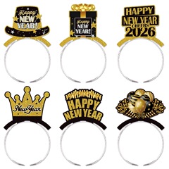 越境新年元旦パーティー装飾カチューシャ髪飾りhappy new yearカチューシャお正月飾り用品