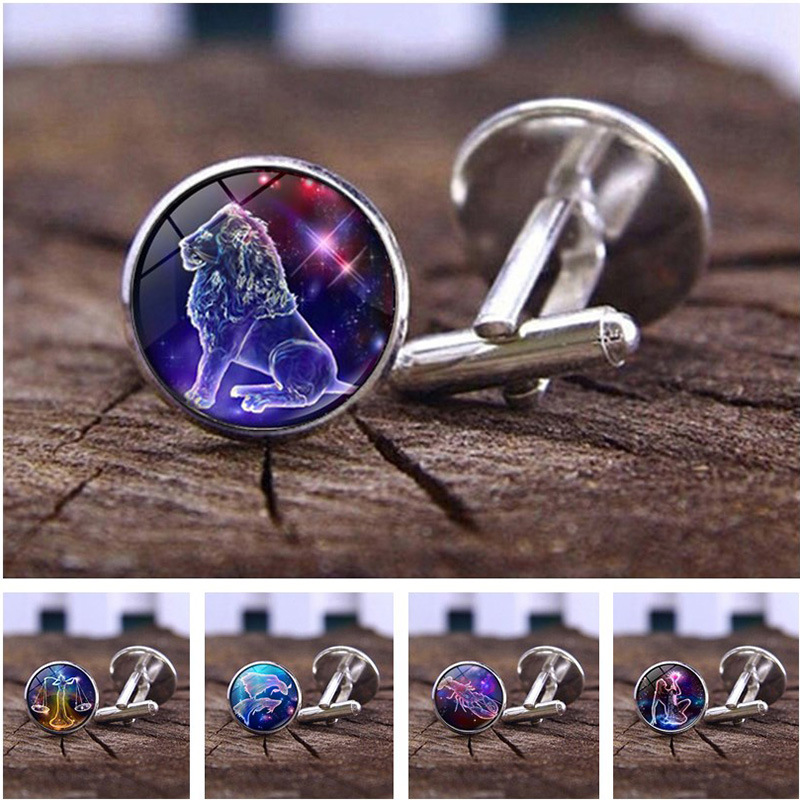 Twelve constellation Time gem cufflinks men's fashion casual French shirt cuff cufflinks cross-border new accessories