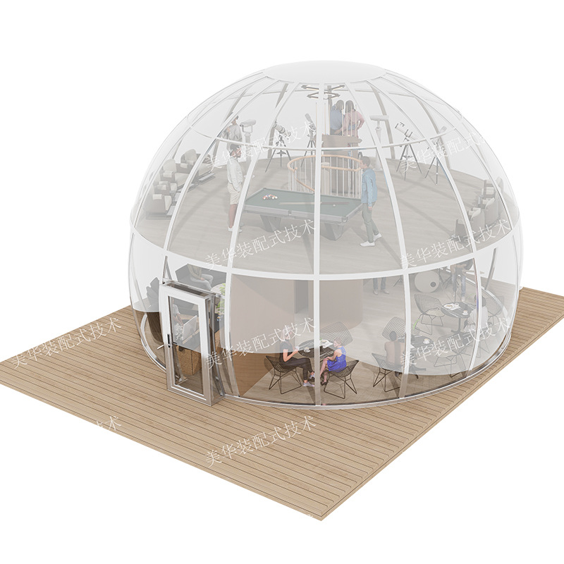 Red al aire libre PC estrella habitación burbuja tienda de campaña transparente vidrio punto escénico restaurante jardín villa sala de sol móvil