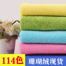 全涤纯色单面珊瑚绒144F 秋冬毛毯家居服绒布面料现货厚实