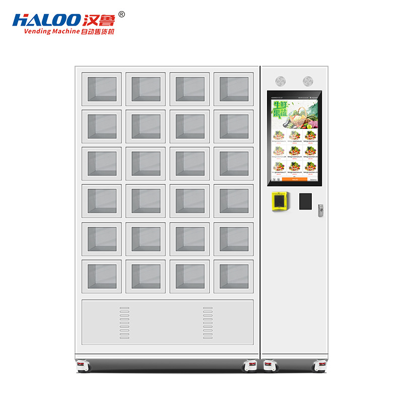 Hanlu máquina expendedora automática gabinete de celosía refrigerada máquina expendedora diversificada productos autoservicio móvil supermercado gabinete de celosía