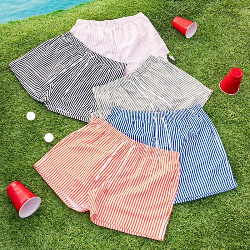 American Sports Three-point Shorts Men's Striped plus size Swimming Outdoor Beach Light Quick-drying Summer Loose Shorts