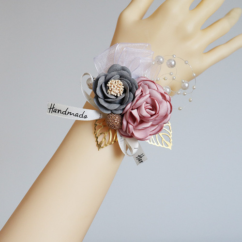 Retro pin brooch wedding groom bride corsage bridesmaid sister group wedding banquet wrist flower groomsmen corsage