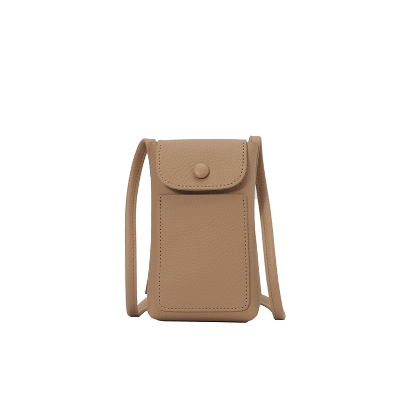 2025 nuevo estilo de alta gama todo-fósforo mini bolso para teléfono móvil moda femenina color sólido simple bolso de mensajero de un solo hombro casual