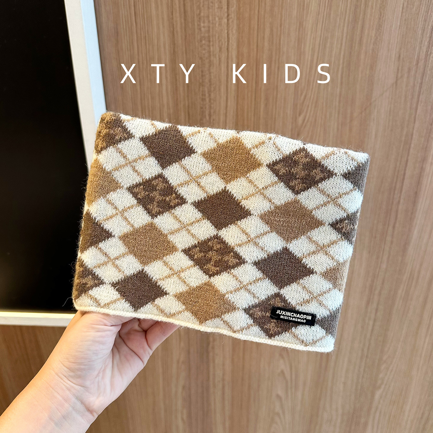 Cuello para niños invierno grueso calentamiento lana tejo cuello colgar máscara de orejas protectoras de viento bufandas de moda