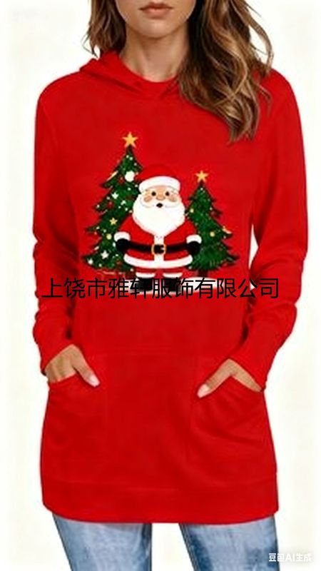 2025独立站亚马逊欧美3D数码印花女款圣诞圆领长袖卫衣时尚百搭|undefined