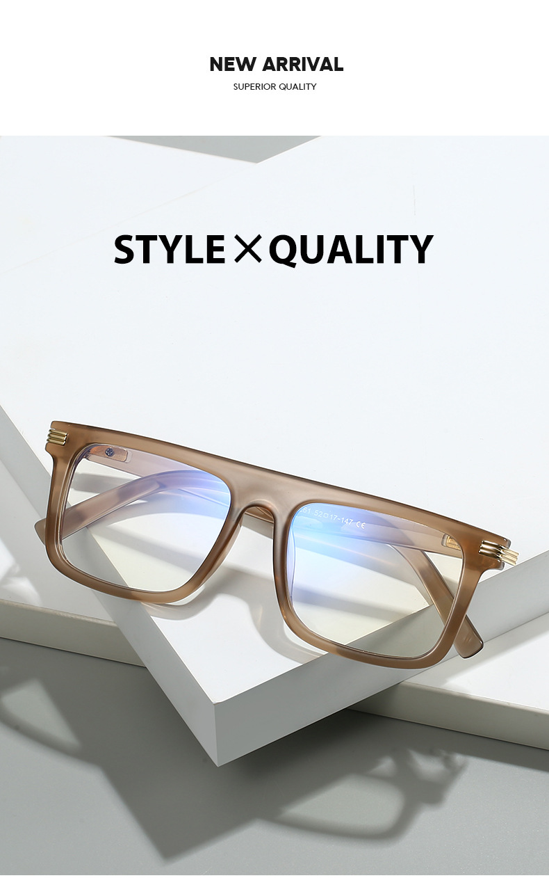 Retro Square Reading Glasses Men's Non-prescription Frame Versatile_voghion.com