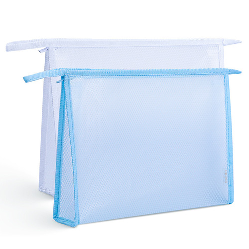 Deli frosted transparent zipper bag 72466 study bag storage bag thickened information bag A4 folder document bag