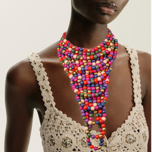 �����L�͹Ŷ��Ӳ�ɫľƬ�����朶��h���b�羳�Ɍ��Ʒnecklace